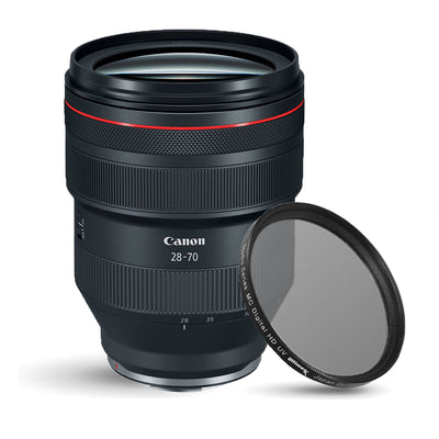 Objectif Canon RF 28-70 mm f/2L USM 2965C002 + objectif filtre UV ultraviolet