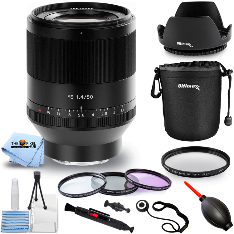 Objectif Sony Planar T* FE 50 mm f/1.4 ZA SEL50F14Z - Lot d'accessoires 10 pièces