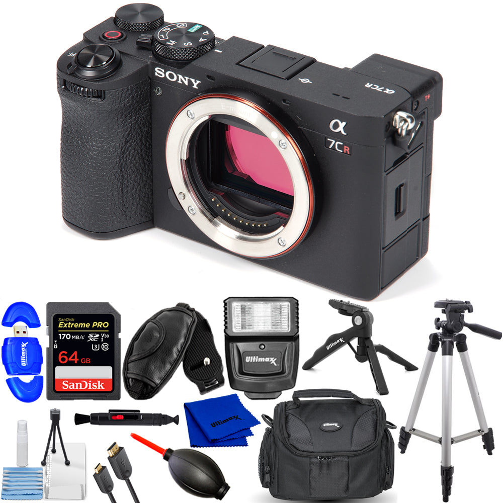 Sony a7CR Mirrorless Camera (Black) ILCE-7CR/B - 12PC Accessory Bundle