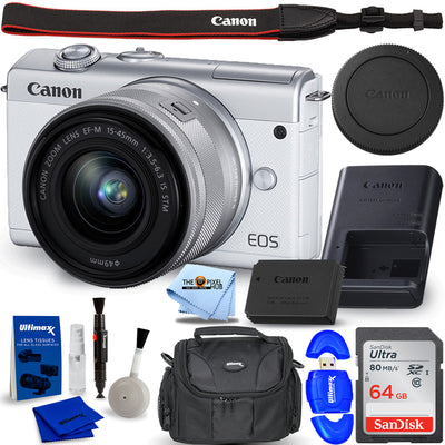 Appareil photo sans miroir Canon EOS M200 avec 15-45 mm (blanc) 3700C009 - Ensemble de 64 Go