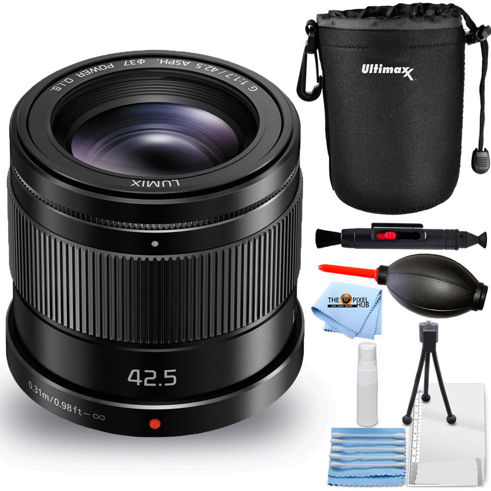 Panasonic Lumix G 42.5mm f/1.7 ASPH. POWER O.I.S. Lens - Pouch Bundle