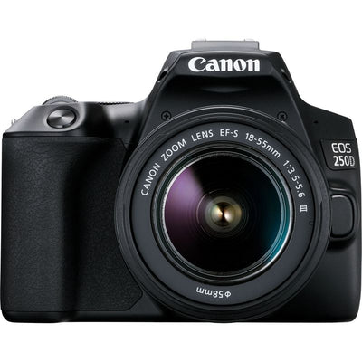 Canon EOS 250D / Rebel SL3 avec objectif 18-55 mm III + 64 Go + kit d'éclairage LED