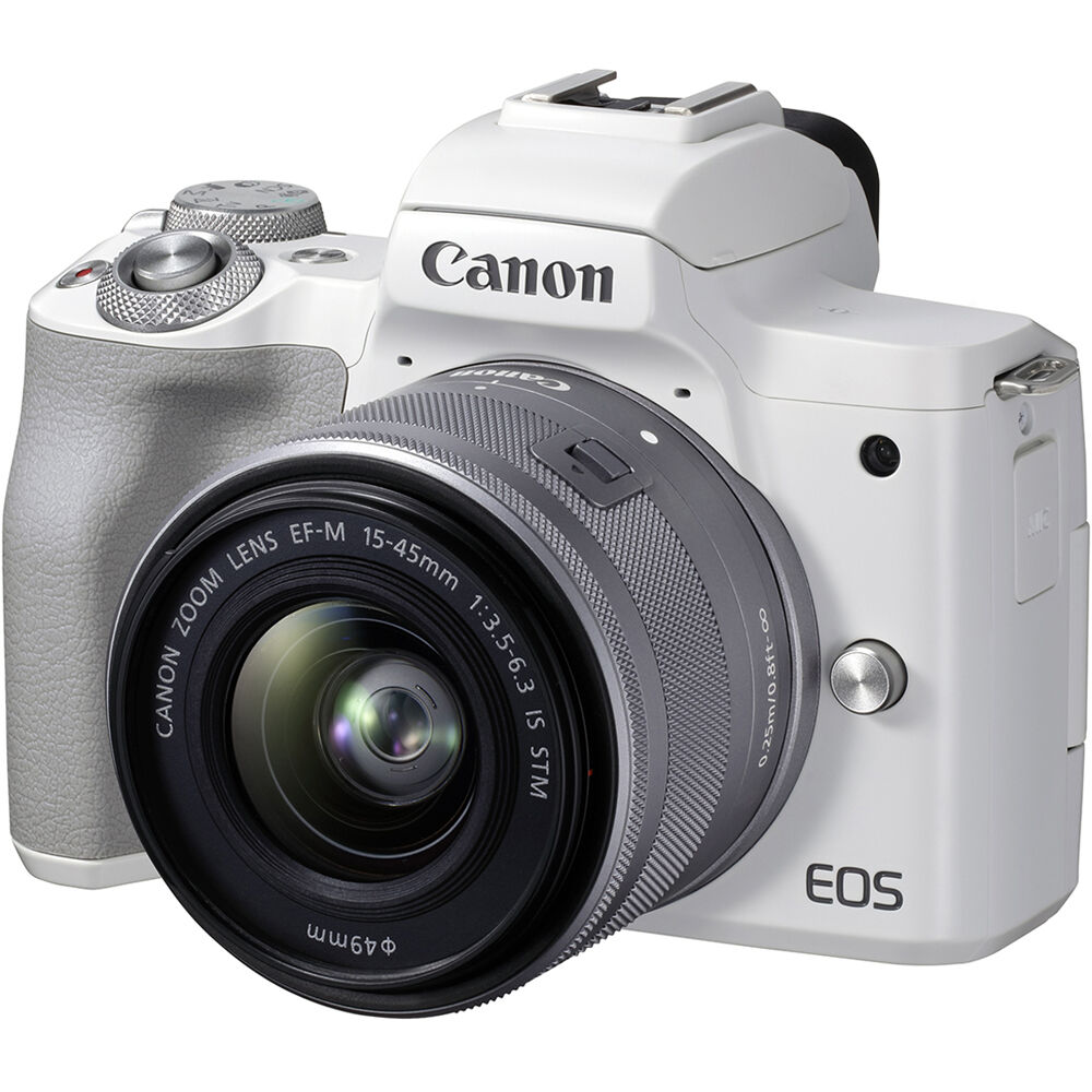 Appareil photo sans miroir Canon EOS M50 Mark II avec objectif 15-45 mm (blanc) 4729C004 - Kit