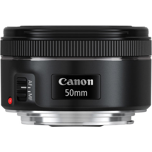 Objectif Canon EF 50 mm f/1.8 STM 0570C002 + filtre UV + objectif à capuchon tulipe