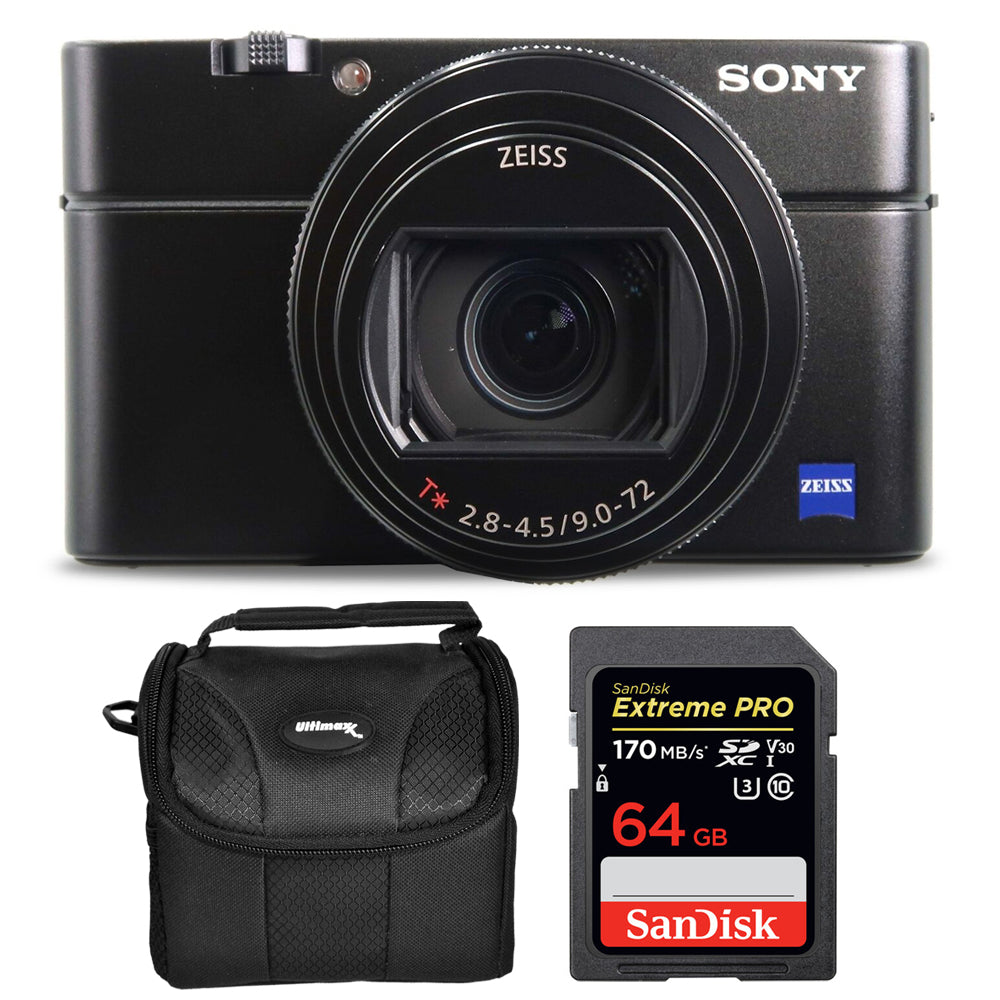 Appareil photo numérique Sony Cyber-shot DSC-RX100 VII + SD extrême 64 Go et sac gadget