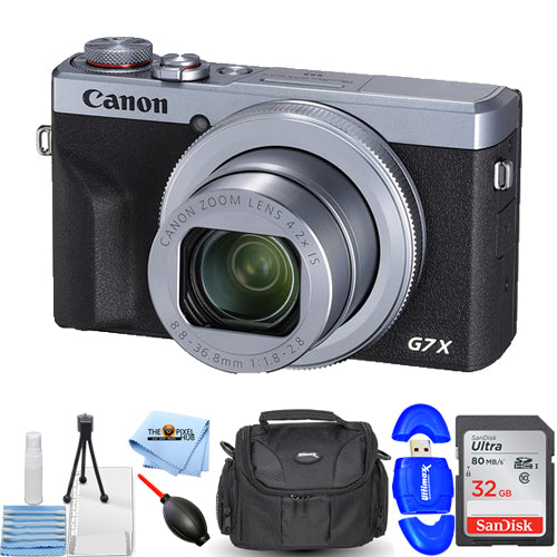 Canon PowerShot G7 X Mark III Digital Camera (Silver) - Essential 32GB Bundle