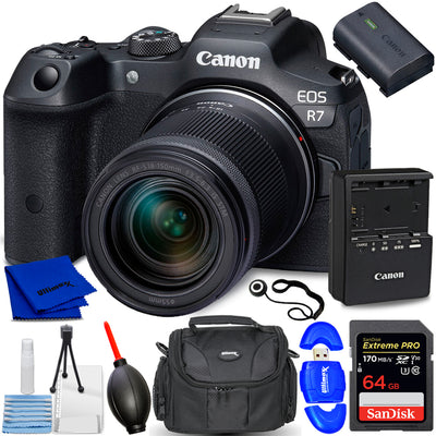 Appareil photo sans miroir Canon EOS R7 avec objectif 18-150 mm 5137C009 - Kit d'accessoires 7 pièces