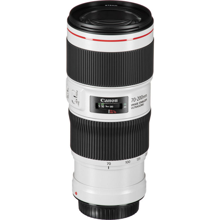 Objectif Canon EF 70-200 mm f/4L IS II USM + objectifs macro/gros plan + pochette