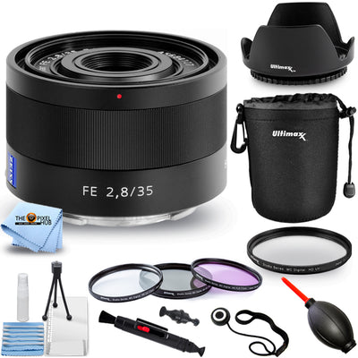 Sony Sonnar T FE 35mm f/2.8 ZA Lens SEL35F28Z + Lens Pouch + Filter Kit Bundle