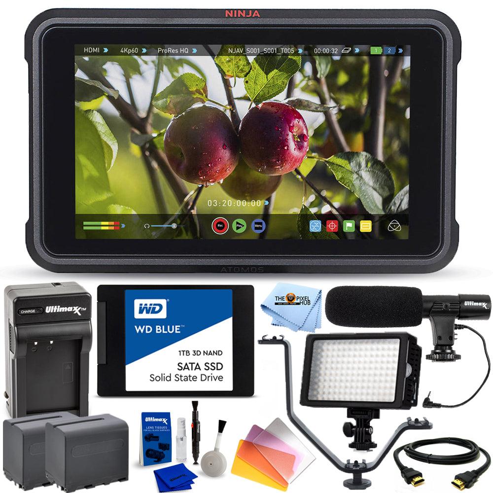 Moniteur d'enregistrement Atomos Ninja V 5" 4K HDMI + ensemble SSD WD 1 To Blue 3D NAND III