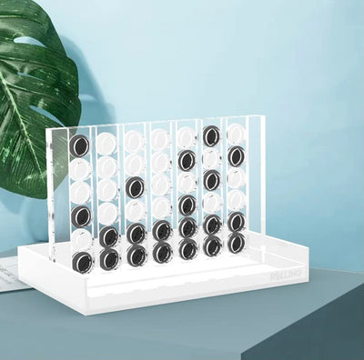 Lucite Acrylic Four in A Row Game - Premium Connect 4 Board and Chips (Clear)