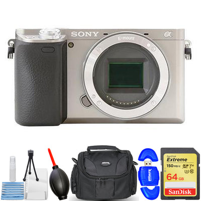 Sony Alpha a6400 Mirrorless Digital Camera (Body Only Silver) 7PC Accessory Kit