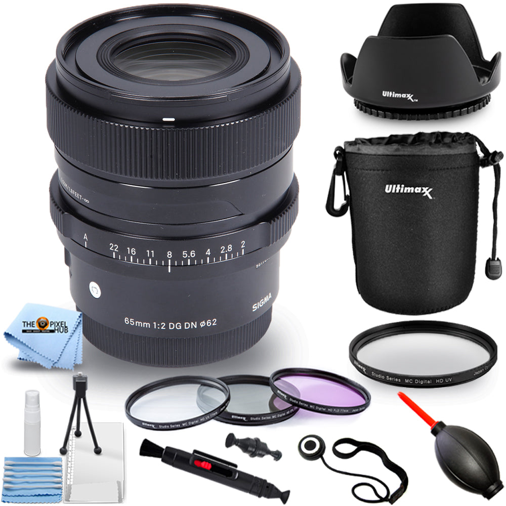 Sigma 65 mm f/2 DG DN Objectif contemporain pour Sony E 353965 – Lot d'accessoires 10 pièces