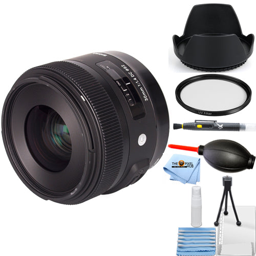 Sigma 30mm f/1.4 DC HSM Art Lens for Canon 301-101 - 7PC Accessory Bundle