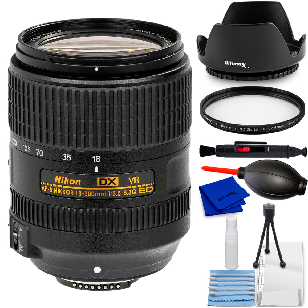 Nikon AF-S DX NIKKOR 18-300 mm f/3.5-6.3G ED VR Objectif 2216 + filtre UV