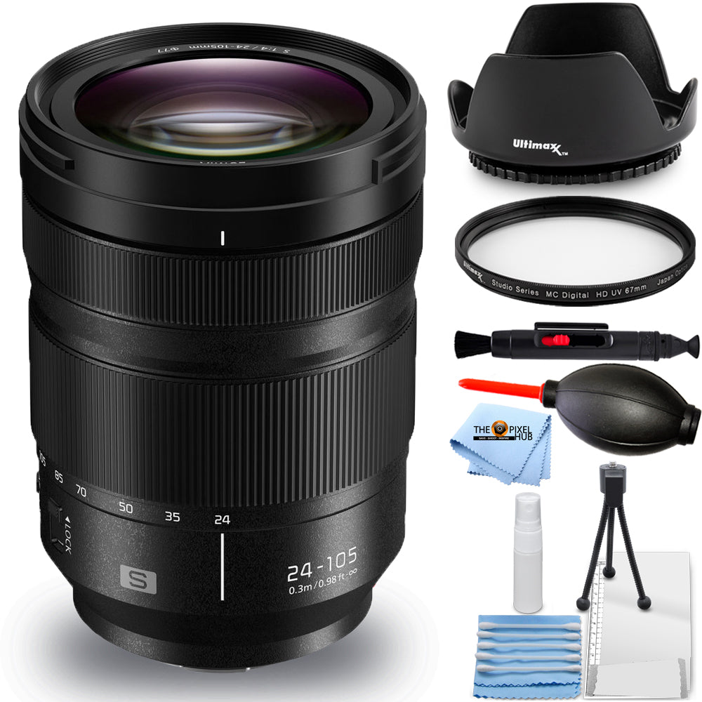 Panasonic Lumix S 24-105mm f/4 Macro O.I.S. Lens S-R24105 - 7PC Accessory Bundle