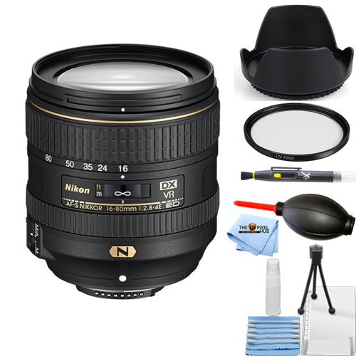 Objectif Nikon AF-S DX NIKKOR 16-80 mm f/2.8-4E ED VR - Ensemble de filtres UV Boîte blanche