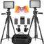2x 75" Tripods, LED Lights, Batteries and Case for YouTube Vlogging Studio