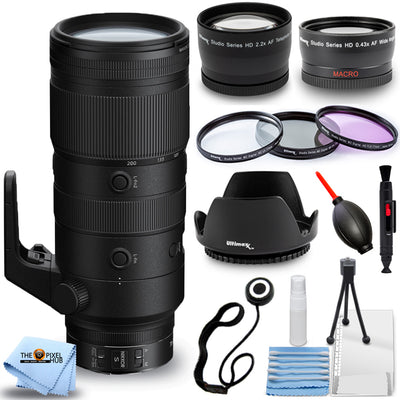 Nikon NIKKOR Z 70-200mm f/2.8 VR S Lens + Telephoto and Wide Angle Lenses Bundle