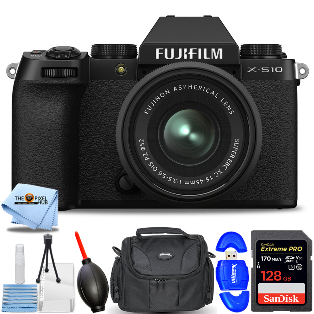 Appareil photo sans miroir FUJIFILM Fuji X-S10 avec objectif XC 15-45 mm f/3.5-5.6 OIS PZ noir