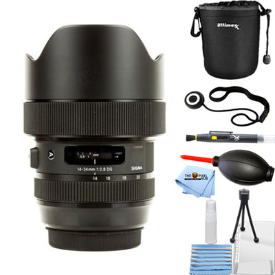 Sigma 14-24mm f/2.8 DG HSM Art Lens for Canon EF + Lens Pouch Accessory Bundle