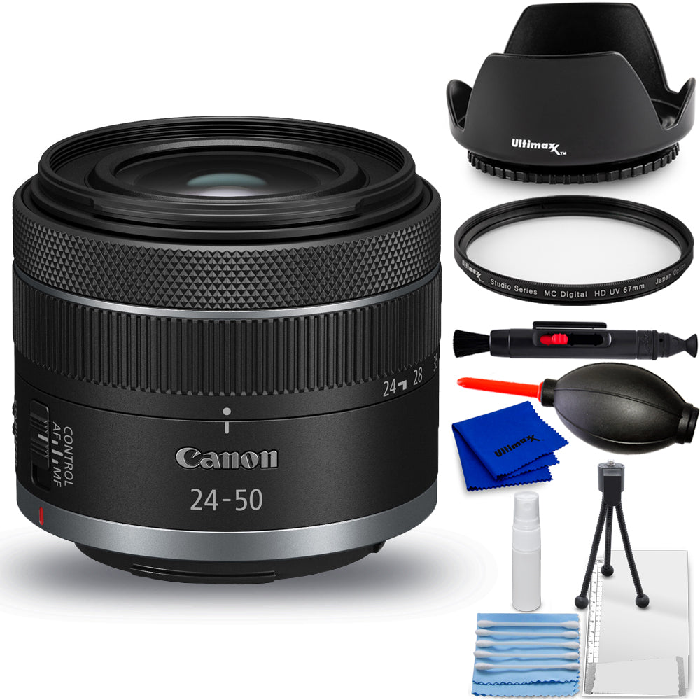 Objectif Canon RF 24-50mm f/4.5-6.3 IS STM (boîte blanche) - Ensemble d'accessoires 7 pièces