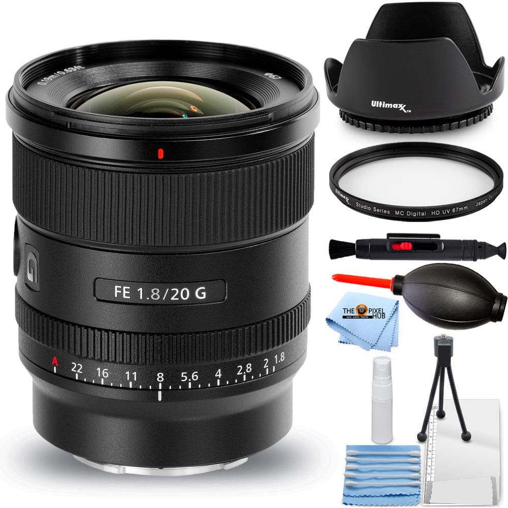 Sony FE 20mm f/1.8 G Lens SEL20F18G - 7PC Accessory Bundle