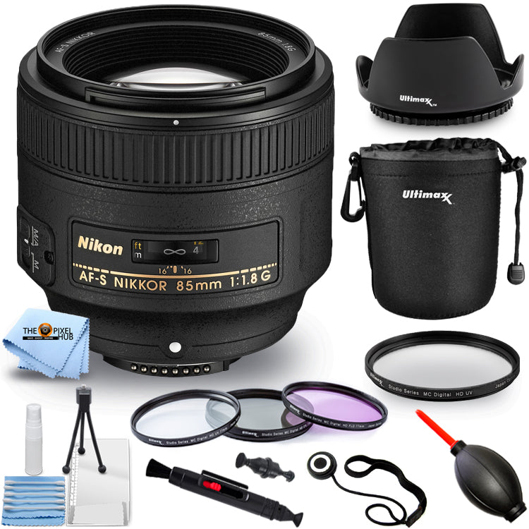 Objectif Nikon AF-S NIKKOR 85 mm f/1.8G 2201 + kit de filtres + pochette d'objectif