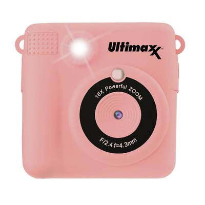 Appareil photo numérique pour enfants Ulitmaxx avec carte Micro SD de 32 Go, 3 rouleaux de papier - Rose