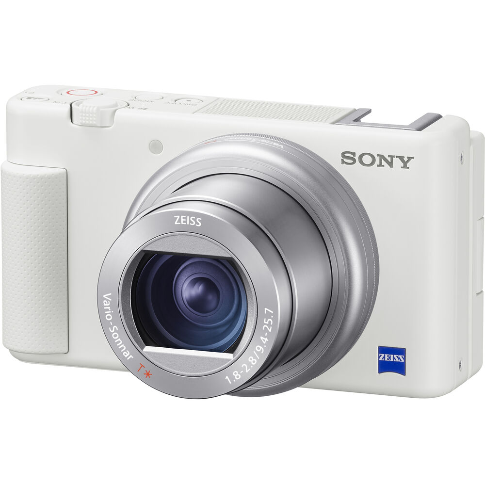 Sony ZV-1 20.1MP Compact Digital Camera (White) - 12PC Accessory Vlogging Bundle