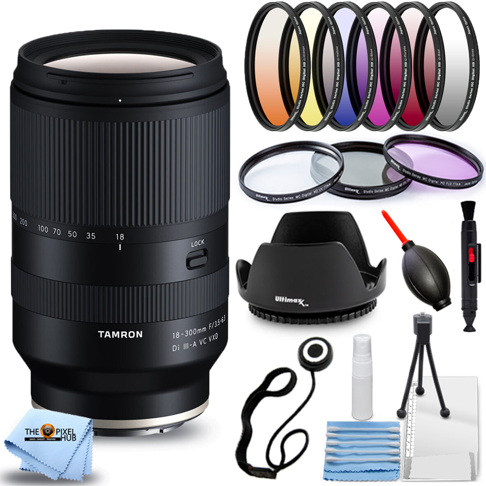 Objectif Tamron 18-300mm f/3.5-6.3 Di III-A VC VXD pour Sony E - Kit d'accessoires 15PC