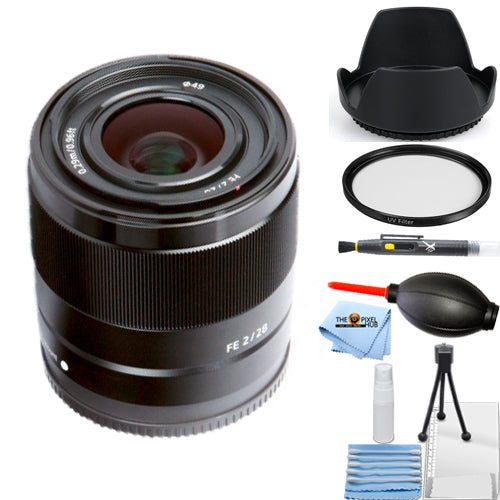 Sony FE 28 mm f/2 Objectif plein cadre Prime SEL28F20 - Ensemble de filtres UV pour pare-soleil