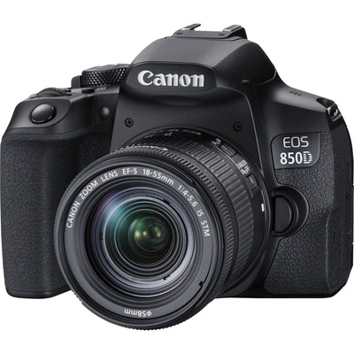 Appareil photo Canon EOS 850D avec objectif IS STM 18-55 mm + 64 Go + Flash + Trépied