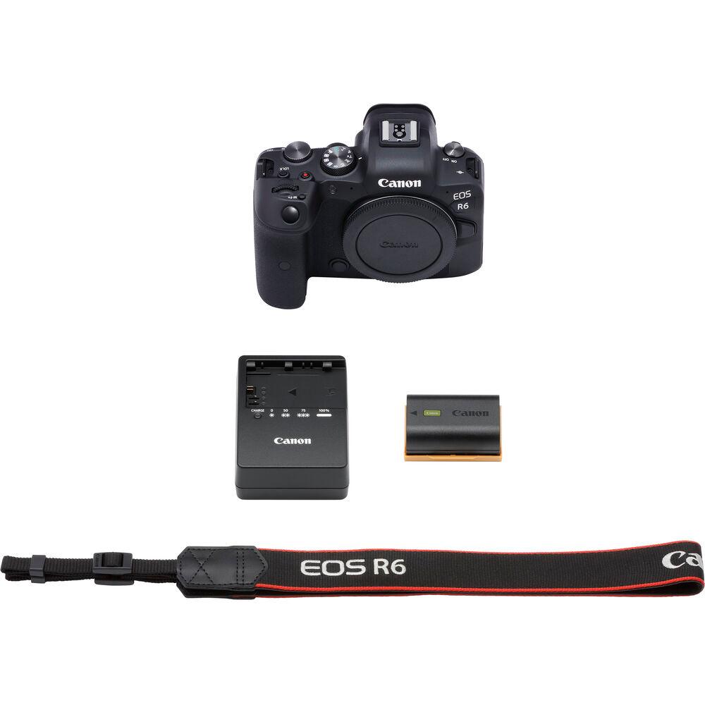 Appareil photo numérique sans miroir Canon EOS R6 (boîtier uniquement) + BATTERIE EXT + Offre groupée 128 Go