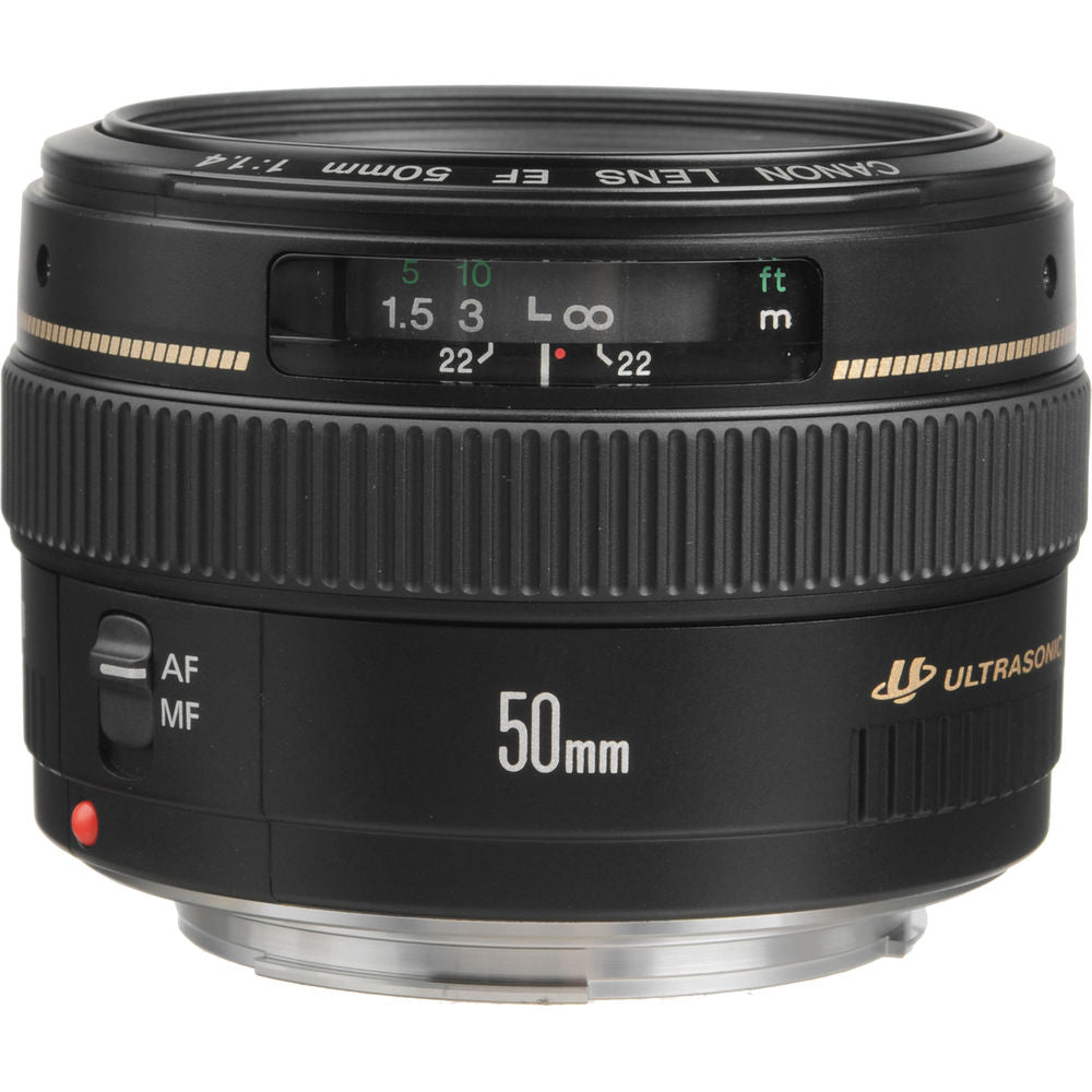 Objectif Canon EF 50 mm f/1.4 USM 2515A003 + ensemble téléobjectif et objectifs grand angle