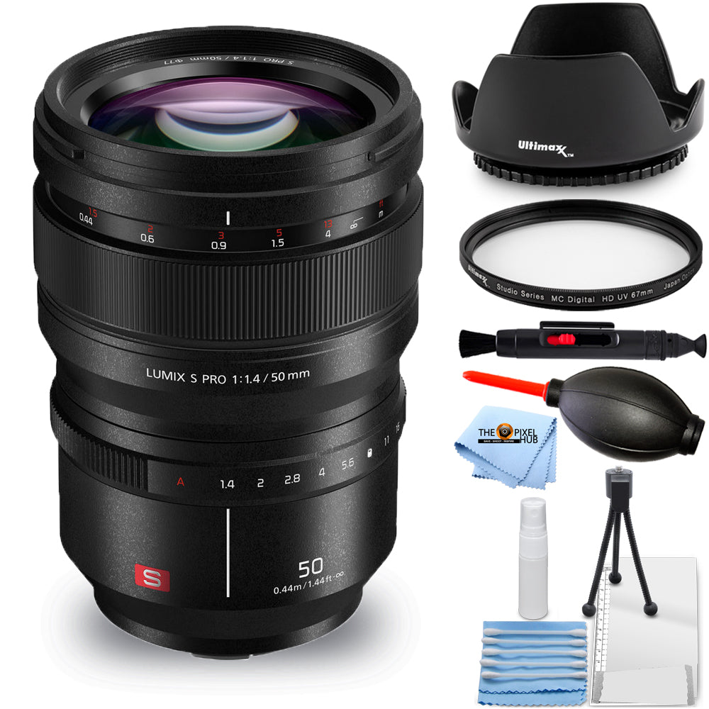 Objectif Panasonic Lumix S PRO 50 mm f/1.4 S-X50 - Ensemble d'accessoires 7 pièces