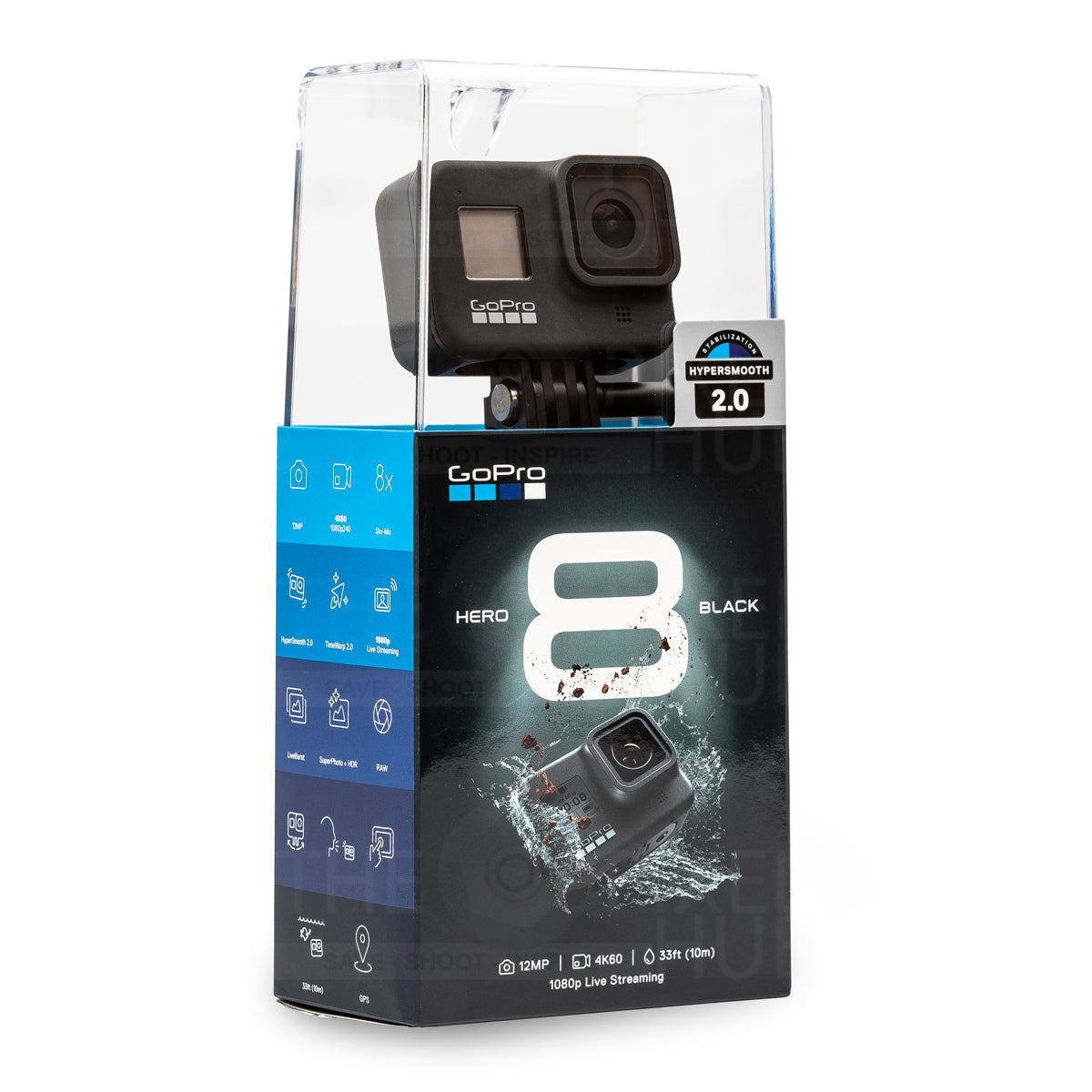 GoPro HERO8 HERO 8 Black - MÉGA KIT D'ACCESSOIRES Tout-en-1 + BATTERIE EXT + Bundle 32 Go