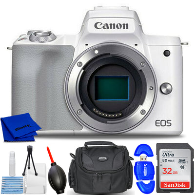 Canon EOS M50 Mark II Mirrorless Digital Camera (Body, White) - Accessory Bundle