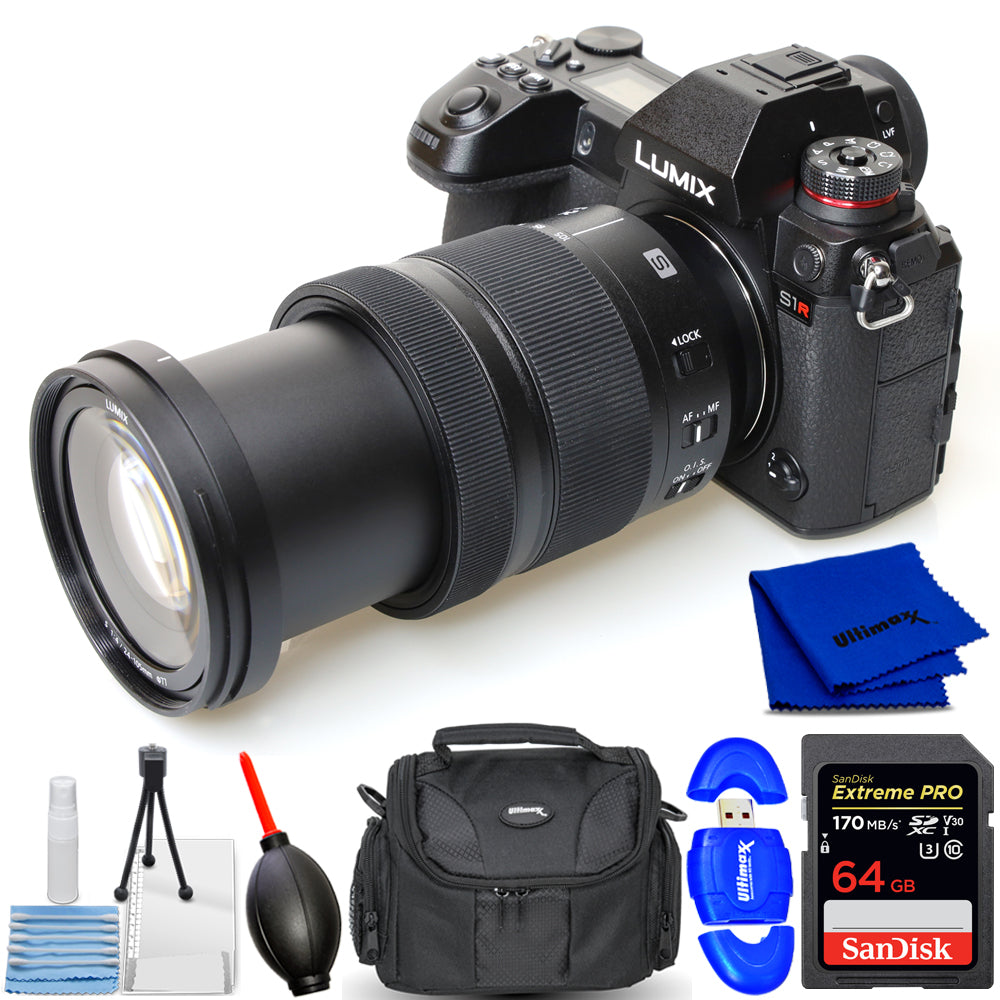 Appareil photo numérique sans miroir Panasonic Lumix DC-S1R avec kit d'accessoires 24-105 mm 7 pièces