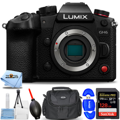 Panasonic Lumix GH6 Mirrorless Camera (Body Only, Kit Box) - 7PC Accessory Kit