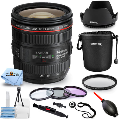 Canon EF 24-70 mm f/4.0L IS USM Objectif zoom standard – Lot d'accessoires 10 pièces