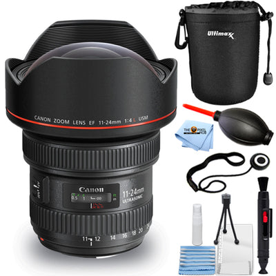 Objectif zoom grand angle Canon EF 11-24 mm f/4L USM (noir) + pochette d'objectif Pro