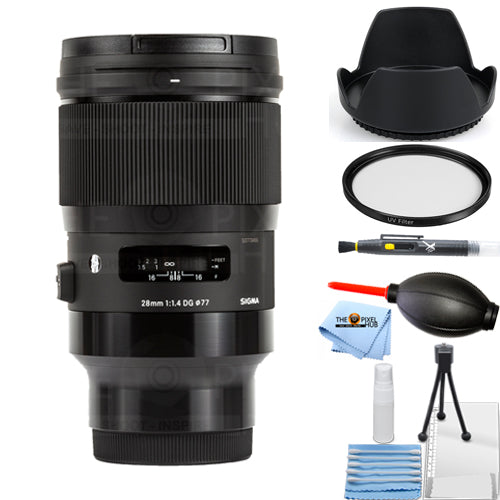 Objectif Sigma 28 mm f/1.4 DG HSM Art pour Sony E 441965 Starter UV Bundle