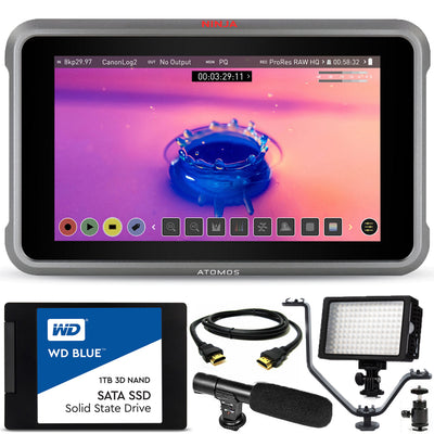 Moniteur d'enregistrement brut Atomos Ninja V+ 5,2" 8K HDMI H.265 + ensemble WD Blue 3D 1 To