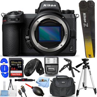 Appareil photo numérique sans miroir Nikon Z 6II (boîtier uniquement) 1659 + 64 Go + Flash Bundle