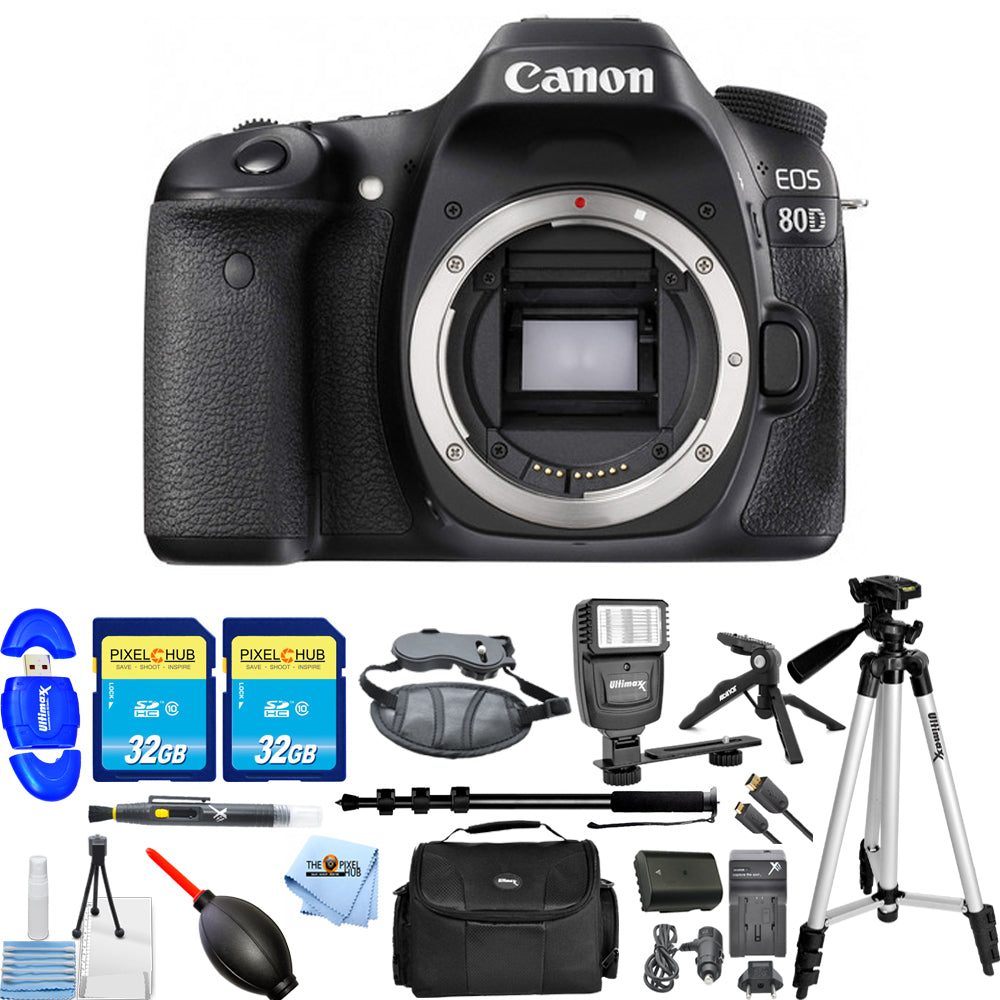 Appareil photo reflex numérique Canon EOS 80D 24,2 MP (boîtier uniquement) 1263C004 TOUT CE DONT VOUS AVEZ BESOIN