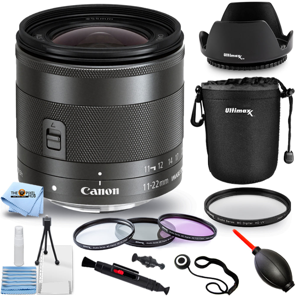 Objectif Canon EF-M 11-22 mm f/4-5.6 IS STM 7568B002 - Ensemble d'accessoires 10 pièces