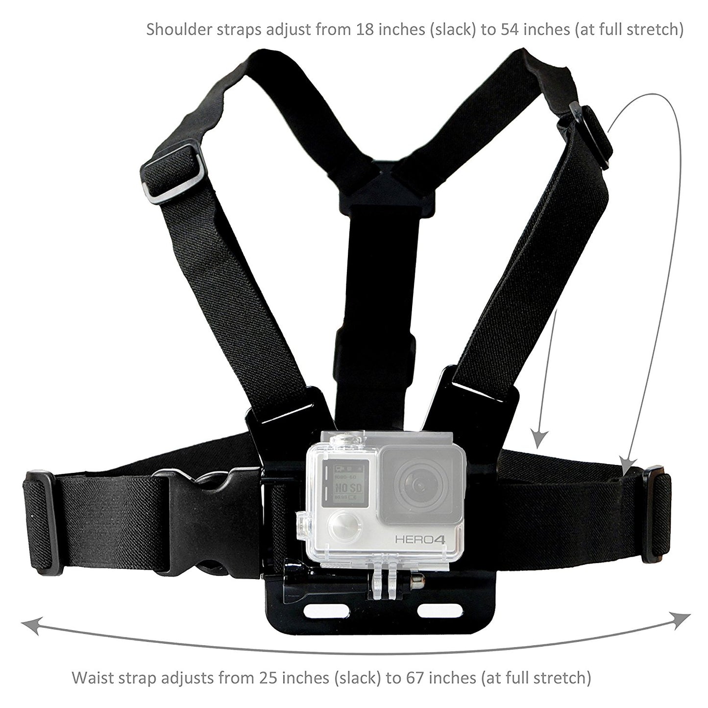 Ceinture réglable de fixation de sangle de poitrine pour caméra d'action GoPro HERO9 8 7 6 5 4 3