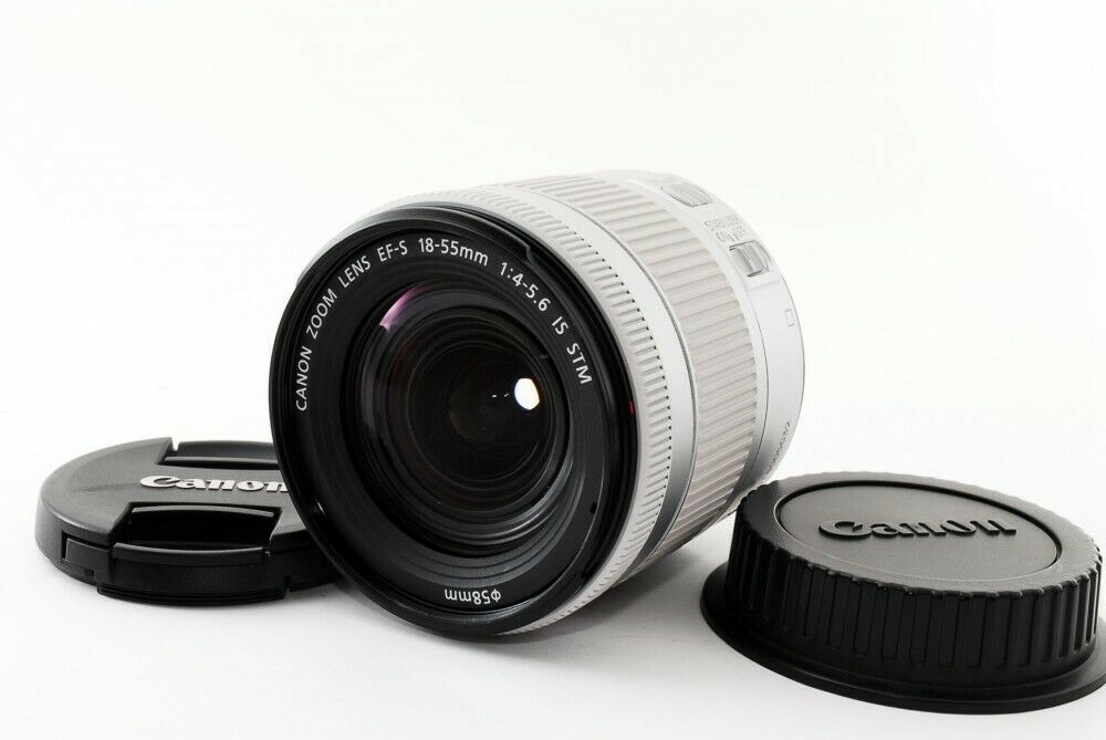 Objectif Canon EF-S 18-55 mm f/4-5.6 IS STM (blanc, boîte ouverte) - Ensemble d'accessoires 10 pièces