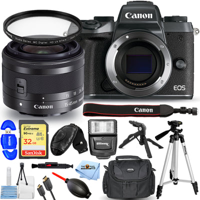 Appareil photo numérique sans miroir Canon EOS M5 avec objectif 15-45 mm - Ensemble d'accessoires 12 pièces